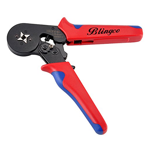 Blingco 0.25-6.0mm² Selbstjustierende Draht-Ferrule Crimpzange Set, Abisolierzange Automatisches Crimpwerkzeug für isolierte, unisolierte Drahtseil-Ratschenkabelschuhe