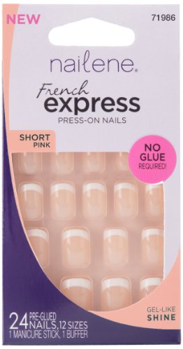 Nailene French Express Ready to Wear Nails Short Pink Fuzzy
