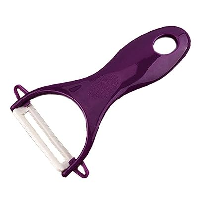 Fuibo Epluches Légumes Cutter Multi Céramique en Y Lame Incurvé/Eplucheur avec poignée ergonomique/Ustensile de cuisine Solide et Efficace/ Fruit/Mandoline/Éplucher économe Carotte/Asperge/Courgette (Purple)