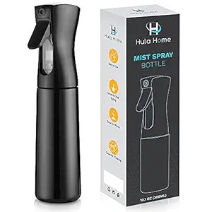 Continuous Empty Spray Bottle Mister (10.1oz/300ml - Black)Ultra Fine Mist for Hair Styling, Plants, Cleaning, Salons, Face, Scents, & Skin Care