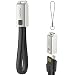 Produktbild Lightning Kable, ROCK iPhone 8 7 6s Plus Schlüsselanhänger USB Datenkabel 14cm Kurze Lightning Ladekabel USB Aufladekabel [Lanyard Tragbar] für iPhone iOS Geräte - Schwarz