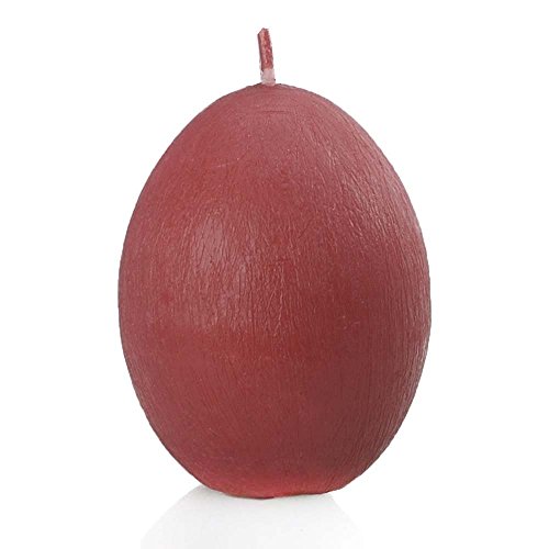 EnigmaSupplies2 Red Egg Shaped Candles Textured Sparkly Rustic Effect Oval Shaped Candle