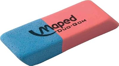 MAPED Gomme en caoutchouc Duo-Gom, medium, bleu / rouge