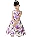 Hotportgift Baby Girls Kids Princess Cute Purple Flower Cotton One-piece Dres...