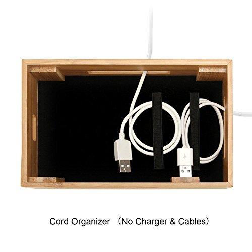 iCozzier Mini Bambus Watch Ständer universal multifunktionelle Ladestation und Kabel Organizer Docking Station Ladestation für Apple Apple Watch, iPhone, iPad, Samsung Note, Nexus, Samsung Tab, Smartphones, Tablets - 4