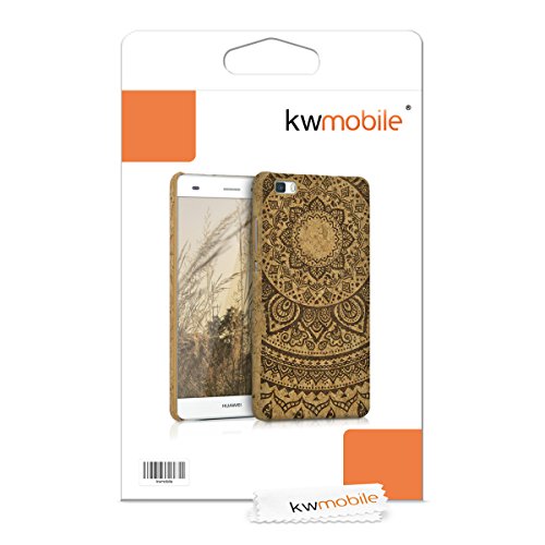 kwmobile Funda para Huawei P8 Lite  2015  - Carcasa Protectora de  Corcho  para m  vil - Cover  Trasero  y dise  o de Sol hind  