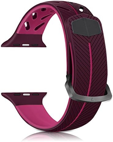 TZFOX For Apple Watch Straps Apple Watch Nike+ Series 1 Series 2 Series 3 Soft Silicone Sport Replacement Bands iWatch Nike Band (Purple &amp; Pink, 38MM)