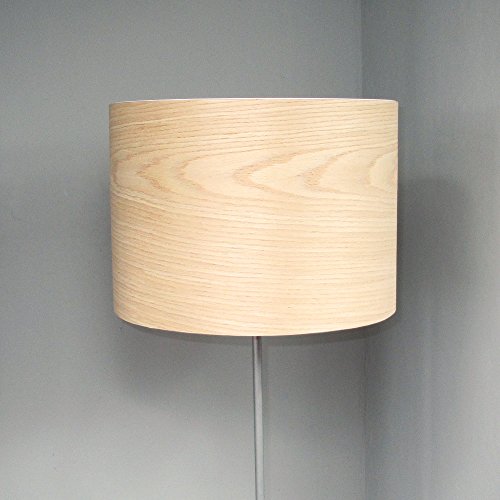 Woody echt Holz (Weide) Furnier Lampenschirm für Tischleuchten und Hängeleuchten H:22 cm (D:30cm) für E27 - 3