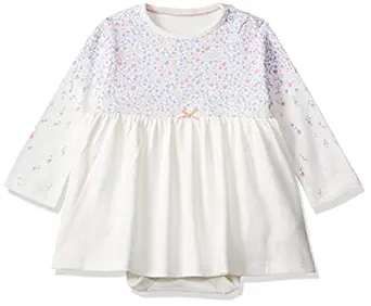 Material: Cotton a-line Dresses (SA437-1_White_0-3 Months)