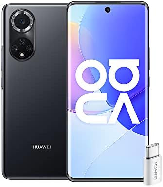 HUAWEI nova 9 Smartphone, Fotocamera Ultra Vision da 50 MP, Display OLED a 120 Hz, Batteria di lunga durata SuperCharge da 66 W, 8GB + 128GB, EMUI 12, con adattatore Ap52, Black