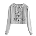 Produktbild Neu 2018 Mumuj Fashion Damen Cute aber Psycho Brief Drucken Langarm Kapuzenpullover Mädchen Festliche Sport Fitness Pulli Pullover Hoodie Sweatshirt Bluse Top