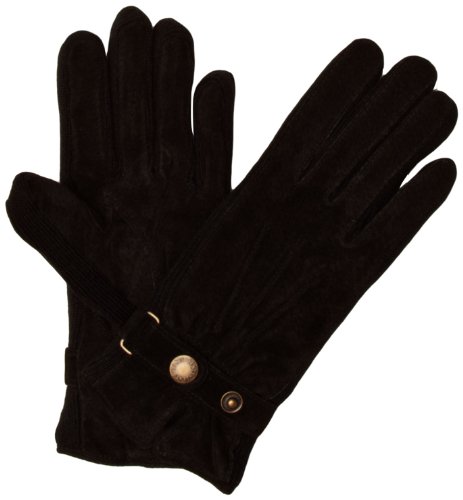 Dents Women's Warm Lined Casual Pigsuede Glove Black Medium