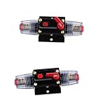 Funciona con 12-24vDC F Fityle 12V-24V 20A + 50A Circuito de Fusible en Línea Restablecimiento Automático Interruptor de Audio manual