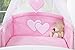 Baby Cot Bumper pink with hearts