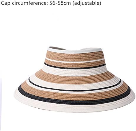 YUNGUANG Sun shade sun hat summer ladies fashion baseball cap collapsible spring sun hat adjustable breathable travel cap seaside resort style (Color : Rice gray)