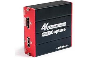 Mirabox HD Capture Karte 4K Capture Card-Card Grabber-Full HD 1080p Video Capture Device,USB-Videoaufnahmekarte für Ps5/Ps4/Kamera/Dslr/Xbox,Support Windows Mac,Superior Low Latency