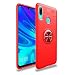 Produktbild LAGUI Hülle, für Huawei P Smart 2019, Ultradünne Weiche Silikon Magnetischen Autohalterungen Spezielle Handyhülle Mit 360 ° Verdrehbare Ring. rot+rot