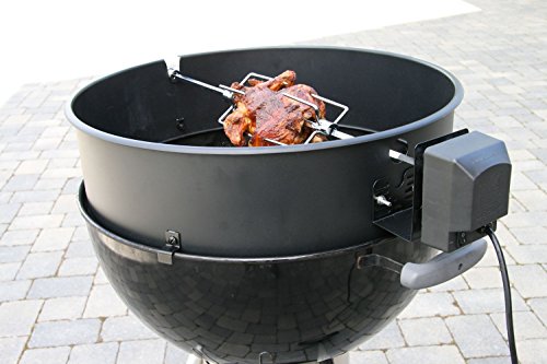 BBQ-TORO Grillspieß Set für Weber Kugelgrill (57 cm) und viele andere Modelle, Rotisserie, Drehspieß für Holzkohle Grill - 3