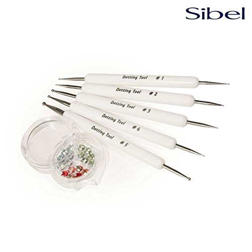 Sibel Nails 5 Piece Dotting Tools Set with Gems
