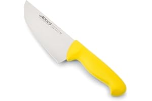 Arcos Serie 2900 - Coltello Scannare Coltello Macellaio Coltello Bistecca - Lama Acciaio Inossidabile Nitrum 170 mm - Manico Polipropilene Colore Giallo