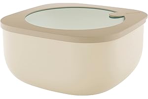 Guzzini Store&More Kitchen Active Design Contenitori Ermetici Bassi per Frigo/Freezer/ Microonde (L), 19.5 x 19.5 x 9.3 cm, Marrone (Clay)