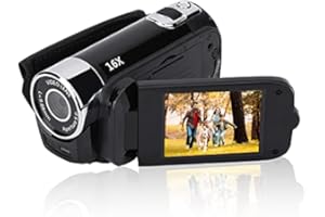 Bewinner - Videocamera Digitale Portatile, videocamera Full HD, Supporto Scheda 128G, Rotazione a 270°, 1080P, 16X, Alta Definizione, per Party, Picnic all'aperto, Campeggio