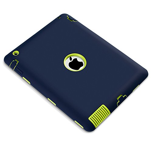 iPad 2 Hülle,iPad 3 Hülle,iPad 4 Hülle, BENTOBEN Heavy Duty Case Hoch Schlagfest Drei Schicht Rüstung Ganzkörper -Schutzhülle für das iPad 2/3/4 Retina Marine-Blau / Grün - 4