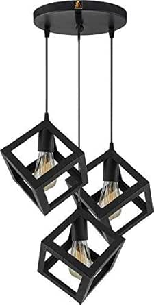 Buy R Diant Metal 3 Lights Cube Hanging Chandelier With 3 Bulbs