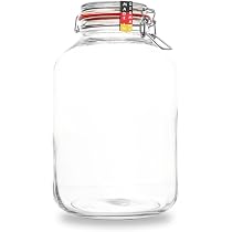 Bauer - 1 barattolo da 4880 ml, utilizzabile come barattolo per conserve e fermentazione, per conservare, bicchieri da riempire, barattoli vuoti con staffa metallica – Made in Germany