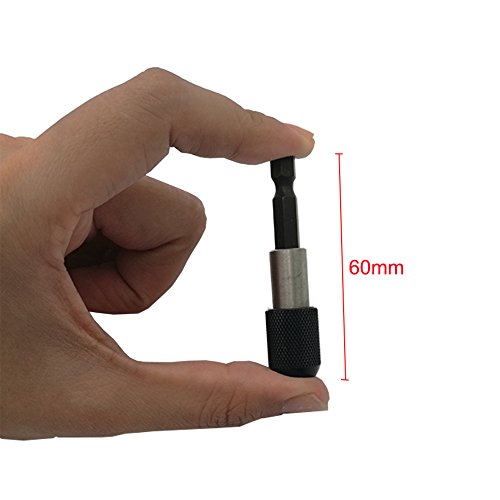 JTENG 2 stck Schnellwechsel Bithalter 1/4″ mit Sechskantschaft und Ringmagnet mit Quick Release Funktion Bithalter für elektrische Bohrmaschine / Schlagschrauber / Schraubendreher Magnetbithalter / Bitaufnahme / 0,25 Zoll / Viertelzoll / Bit Holder - 5