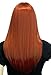 THZ Women's Long Straight Mixed Color Wine red and Brown Oblique Bangs Kanekalon Heat-resist Full Hair Wig