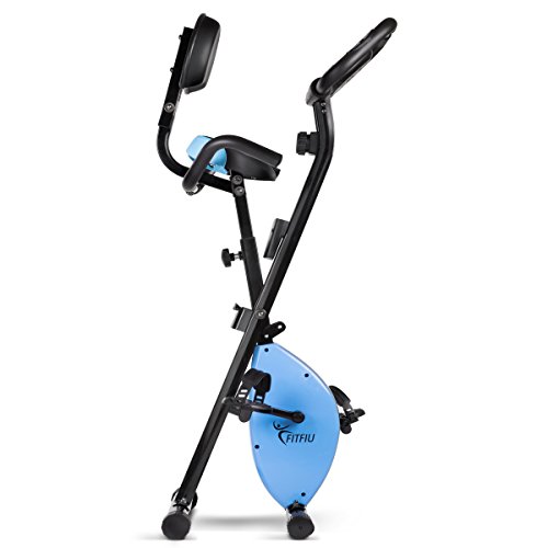 best fitfiu x2000 bicicletta pieghevole statica con schienale in similpelle
