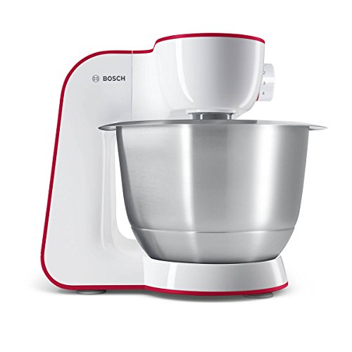 Bosch MUM54R00 Küchenmaschine StartLine Edelstahl-Rührschüssel, 3D Rührsystem, 7 Schaltstufen, 3,9 L, 900 W, weiß / tiefrot - 5
