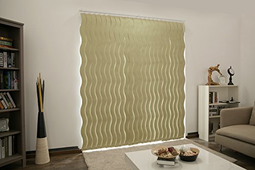 VICTORIA M Lamellenvorhang, Jalousie Scarlett – S-Form, verdunkelnd – 8,9 x 250cm, beige | 6er Pack - 3