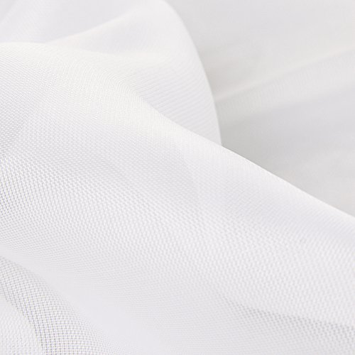 2 Stück Gardine Vorhang transparent aus Voile Dekoschal 140x230cm Weiß - 2