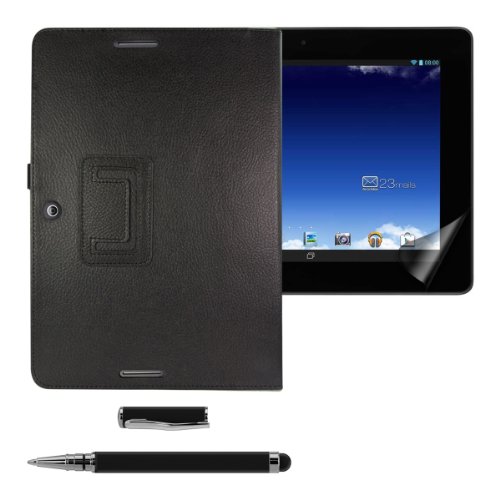 3in1 Set: kwmobile Hülle für Asus Memo Pad 10 ME102A – Tabletcover Slim Case Tablet Schutzhülle – Smart Cover Tabletcase Schwarz + Folie, kristallklar + Stylus, Schwarz - 8