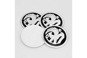 PHIXNOZAR Gabriel Vauxhall Black Chrome 3D Emblem Wheel HUB Center Cap Stickers Badge Wheel Trim 56.5 MM Dome Set of 4 (black)
