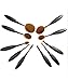 Professional Cosmetic Black 10 Pcs Make Up Foundation Blusher Brush Set