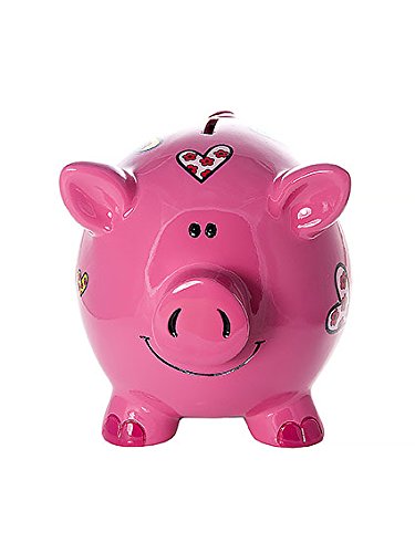 Grand Tirelire Cochon avec coeurs pour Enfants et Adultes Filles