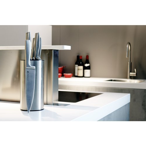 Rostfreier Edelstahl Messerblock/ Messerhalter/Messerständer rund (ohne Messer) von Coninx – für sichere, saubere und geordnete Aufbewahrung der Messer – umfasst FÜNF-JAHRE AUSTAUSCH-GARANTIE - 5