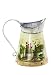 Produktbild linoows Rustikale Dekokanne mit Kräutermotiv, Wasser Kanne, Blumen Henkelkanne