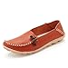 Produktbild IFashion Damen Leder Mokassin Bootsschuhe Slip on Loafers Slipper Flats Low-top Erbsens Chuhe Orange 35.5