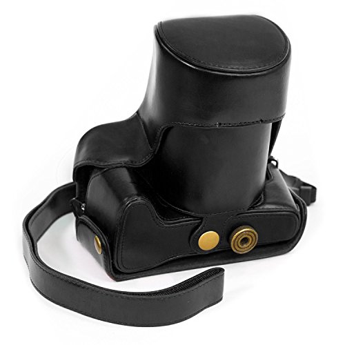 MegaGear Etui Souple en Cuir pour  Housse pour Nikon 1 J5 avec 10-30mm Photo Compacts  Marron Fonc   