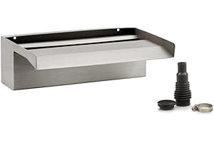 Oase 70771 Waterfall XL 30 - Waterfall 30 cm Wide in Stainless Steel Look for Water Features in the Garden and Outdoor Use, for Mounting on Walls and Walls for Pond, Pool, Fountain, Silver