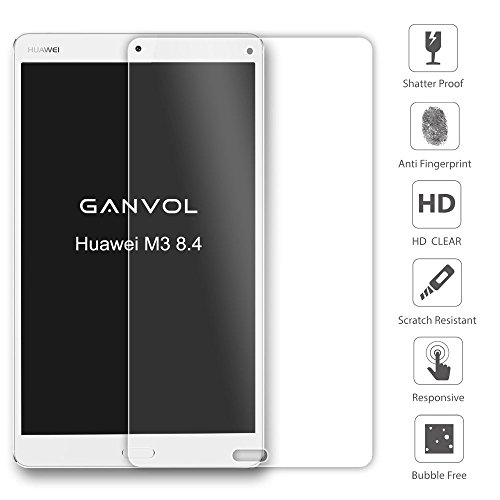 Ganvol Panzerglasfolie Huawei MediaPad M3 8.4 WiFi / M3 8.4 LTE Panzerfolie Hartglas 9H, Nicht kompatibel mit Huawei MediaPad M2 10 - 4