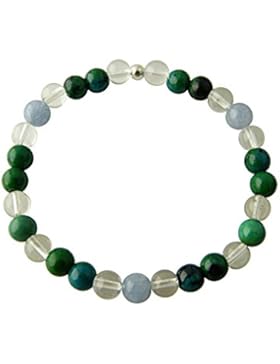 Sunsara Traumsteinshop Edelstein Sternzeichen Armband - Wassermann - mit echt 925er Silber Perle, Heilsteinarmband...