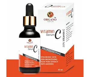 Organo Gold Vitamin C Serum for face with hyaluronic acid for face glow for men and women 30 ml