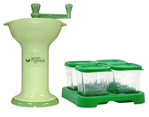 Green Sprouts Food Mill with Glass Baby Food Storage Cubes, 4 Ounce