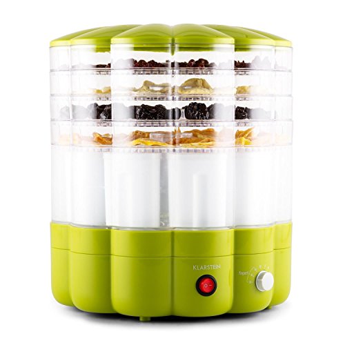 Preisvergleich Produktbild Klarstein Yofruit • Dörrautomat • Dörrgerät • Früchtetrockner • Joghurtbereiter • Joghurtmaker • 5 Etagen • stapelbar • 260 Watt • Thermostat-gesteuert • 35-70 °C • gleichmäßige Hitzeverteilung • 9 x Joghurtbecher mit Deckel • leichte Reinigung • grün