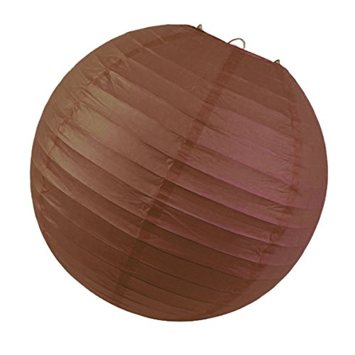 SUNBEAUTY 7er Set Braun PomPoms Lampion Dekoration für Hochzeit Zimmer Deko - 2